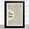 Darius Rucker Wagon Wheel Vintage Script Song Lyric Music Art Print