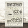 Ella Henderson Yours Vintage Script Song Lyric Music Art Print