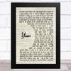 Ella Henderson Yours Vintage Script Song Lyric Music Art Print