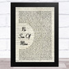 Genesis No Son Of Mine Vintage Script Song Lyric Music Art Print