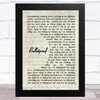 Godsmack Bulletproof Vintage Script Song Lyric Music Art Print