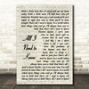 Kenny Chesney All I Need to Know Vintage Script Song Lyric Music Art Print