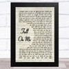 Andrea Bocelli & Matteo Bocelli Fall On Me Vintage Script Song Lyric Music Art Print