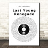 All Time Low Last Young Renegade Vinyl Record Song Lyric Print