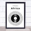 DAngelo Africa Vinyl Record Song Lyric Print
