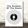 Iron Maiden The Number Of The Beast Vinyl Record Song Lyric Print