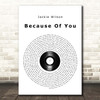 Jackie Wilson Because Of You Vinyl Record Song Lyric Print