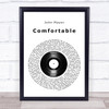 John Mayer Comfortable Vinyl Record Song Lyric Print
