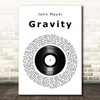 John Mayer Gravity Vinyl Record Song Lyric Print