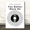 Arthur Alexander You Better Move On Vinyl Record Song Lyric Print