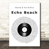 Martha & The Muffins Echo Beach Vinyl Record Song Lyric Print