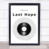 Paramore Last Hope Vinyl Record Song Lyric Print