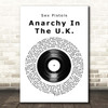 Sex Pistols Anarchy In The U.K. Vinyl Record Song Lyric Print