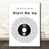 The Rolling Stones Start Me Up Vinyl Record Song Lyric Print