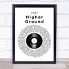 UB40 Higher Ground Vinyl Record Song Lyric Print