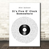 Alan Jackson It's Five O' Clock Somewhere Vinyl Record Song Lyric Print