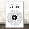 Bruno Mars Gorilla Vinyl Record Song Lyric Print