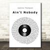 Jasmine Thompson Ain't Nobody Vinyl Record Song Lyric Wall Art Print