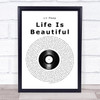 Lil Peep Life Is Beautiful Vinyl Record Song Lyric Wall Art Print