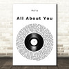 McFly All About You Vinyl Record Song Lyric Wall Art Print