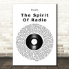 Rush The Spirit Of Radio Vinyl Record Song Lyric Wall Art Print