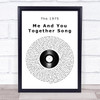 The 1975 Me And You Together Song Vinyl Record Song Lyric Wall Art Print