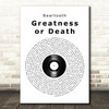 Beartooth Greatness or Death Vinyl Record Song Lyric Wall Art Print