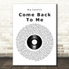 Big Country Come Back To Me Vinyl Record Song Lyric Wall Art Print