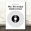 Billie Eilish My Strange Addiction Vinyl Record Song Lyric Wall Art Print