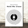 David Essex Hold Me Close Vinyl Record Song Lyric Wall Art Print