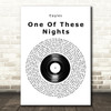 Eagles One Of These Nights Vinyl Record Song Lyric Wall Art Print