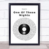 Eagles One Of These Nights Vinyl Record Song Lyric Wall Art Print