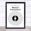 Alec Benjamin Water Fountain Vinyl Record Song Lyric Wall Art Print