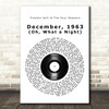 Frankie Valli & The Four Seasons December, 1963 (Oh, What a Night) Vinyl Record Song Lyric Quote Music Print