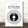 Pink Floyd A Great Day For Freedom Vinyl Record Song Lyric Quote Music Print