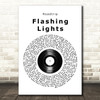 Roadtrip Flashing Lights Vinyl Record Song Lyric Quote Music Print