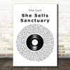 The Cult She Sells Sanctuary Vinyl Record Song Lyric Quote Music Print