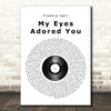Frankie Valli My Eyes Adored You Vinyl Record Song Lyric Quote Print