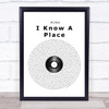 MUNA I Know A Place Vinyl Record Song Lyric Quote Print