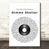 The Rolling Stones Gimme Shelter Vinyl Record Song Lyric Quote Print