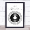UB40 (I Can't Help) Falling In Love With You Vinyl Record Song Lyric Quote Print
