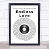 Lionel Richie & Mariah Carey Endless Love Vinyl Record Song Lyric Quote Print