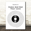 Redbone Come And Get Your Love Vinyl Record Song Lyric Quote Print