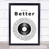 Boyzone Better Vinyl Record Song Lyric Quote Print