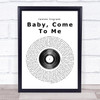 James Ingram Baby, Come To Me Vinyl Record Song Lyric Quote Print