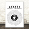 Rupert Holmes Escape (The Piña Colada Song) Vinyl Record Song Lyric Quote Print