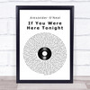 Alexander O'Neal If You Were Here Tonight Vinyl Record Song Lyric Print