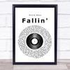 Alicia Keys Fallin' Vinyl Record Song Lyric Print