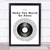 Duffy Make The World Go Away Vinyl Record Song Lyric Print