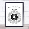 Elvis Presley The Impossible Dream Vinyl Record Song Lyric Print